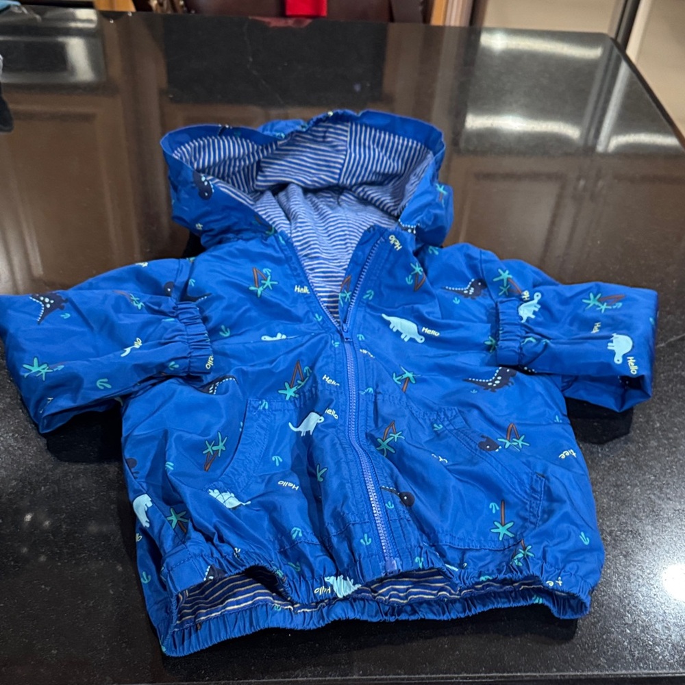 Blue Dinosaur Print boys jacket 18 mon - Picture 5 of 11